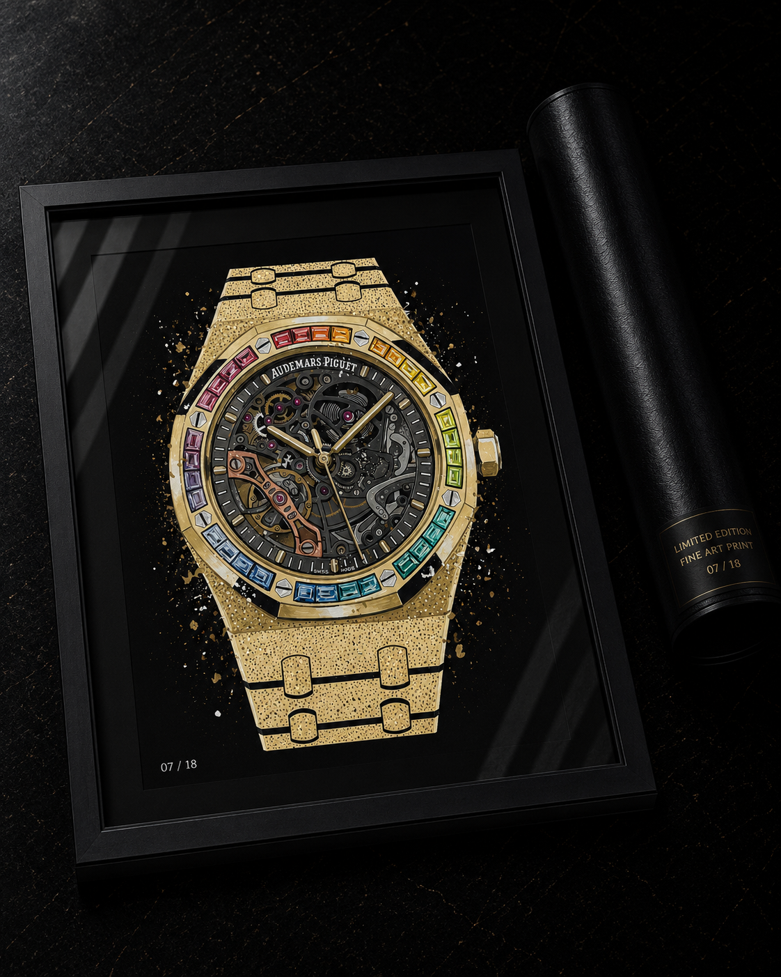Skeleton Frosted Gold Rainbow Limited Edition