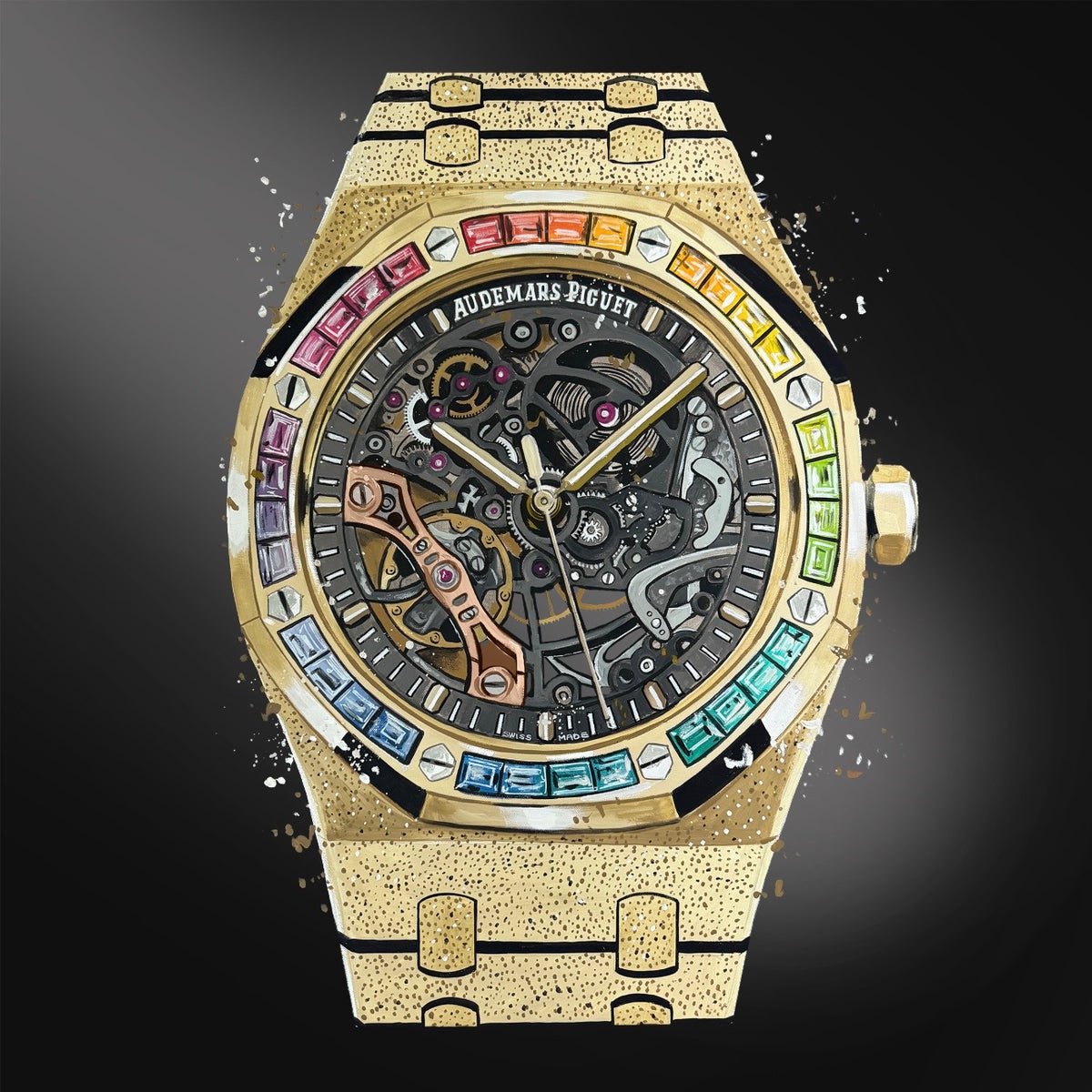 Skeleton Frosted Gold Rainbow Limited Edition